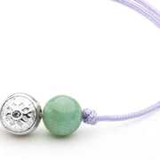 Dulgero Orb Bracelet: Handcrafted Emerald Gemstone bead  & Silver Logo Bead