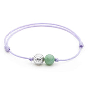 Dulgero Orb Bracelet: Handcrafted Emerald Gemstone bead  & Silver Logo Bead