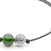 Dulgero Orb Bracelet: Handcrafted Diopside Gemstone Bead and Silver Beads