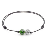 Dulgero Orb Bracelet: Handcrafted Diopside Gemstone Bead and Silver Beads