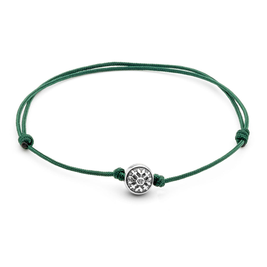 Dulgero Orb Bracelet: Handcrafted Silver Logo Bead on Adjustable String (Multiple Colour Options)