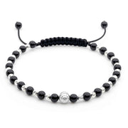 Premium Beaded Bracelet with Silver Elements and Black Onyx