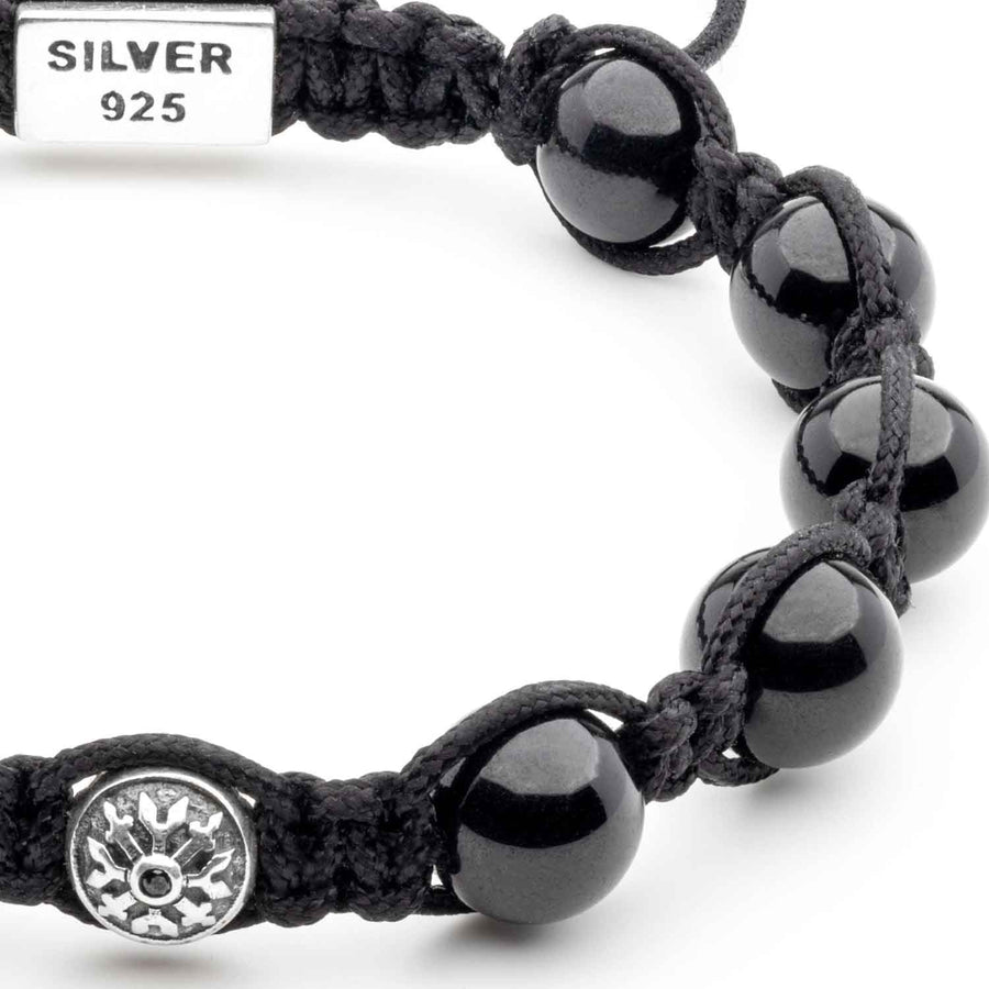 Elegant Black Tourmaline Bracelet with Silver Elements