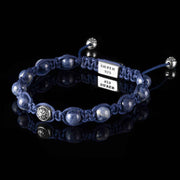 Handmade Bracelet with Dark Blue Sapphire and Four Silver Elements