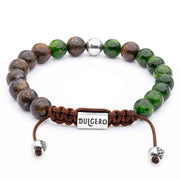 Handmade Beaded Bracelet with Bronzite, Diopside, and Silver Elements