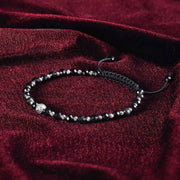 Elegant Faceted Onyx Bracelet with Silver Elements