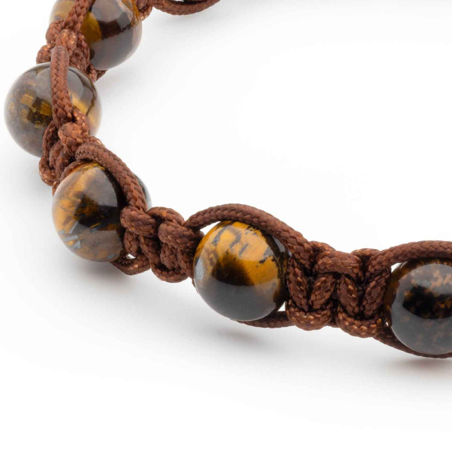 Handmade Bracelet with Tiger's Eye and Silver Closure