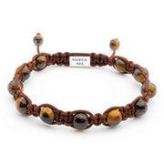 Handmade Bracelet with Tiger's Eye and Silver Closure