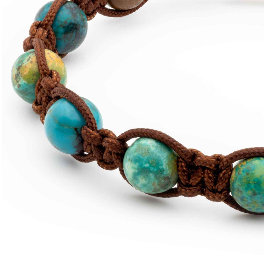 Handmade Bracelet with Turquoise and Silver Closure