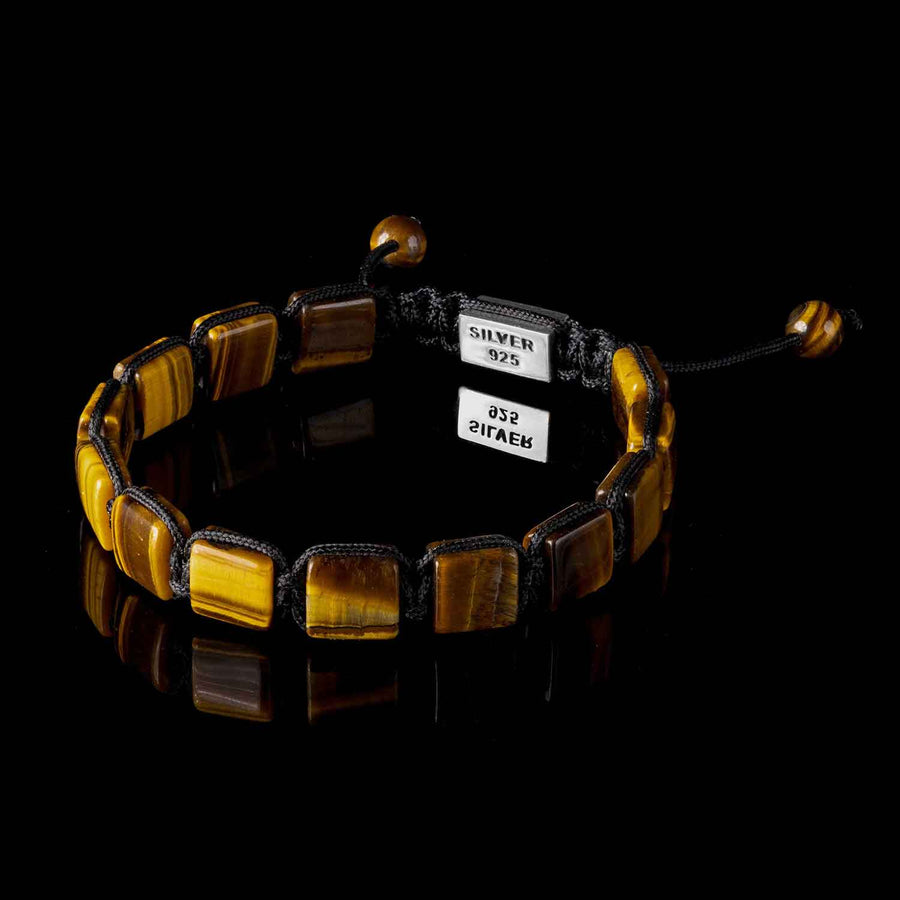 Handmade Lock Bracelet with Tiger Eye & Silver Element